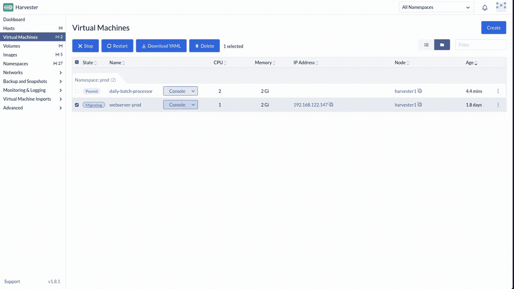 Monitoring the seamless transfer