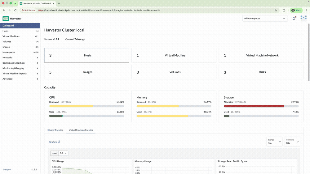 Creating the production VM network